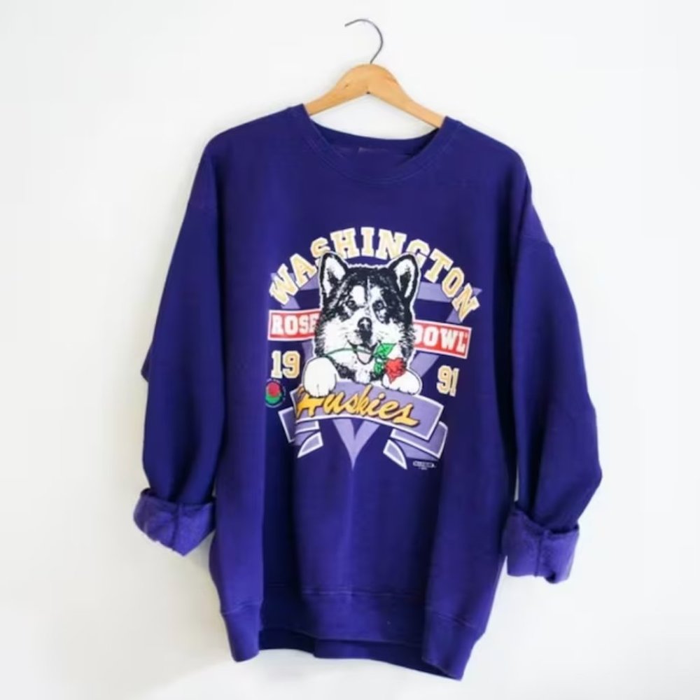 Vintage University of Washington Huskies Rose Bowl 1991 Sweatshirt shirt tee